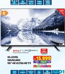 Hİ-LEVEL 58UHL660 58 İNÇ 4K ULTRA HD TV/AKILLI TELEVİZYON